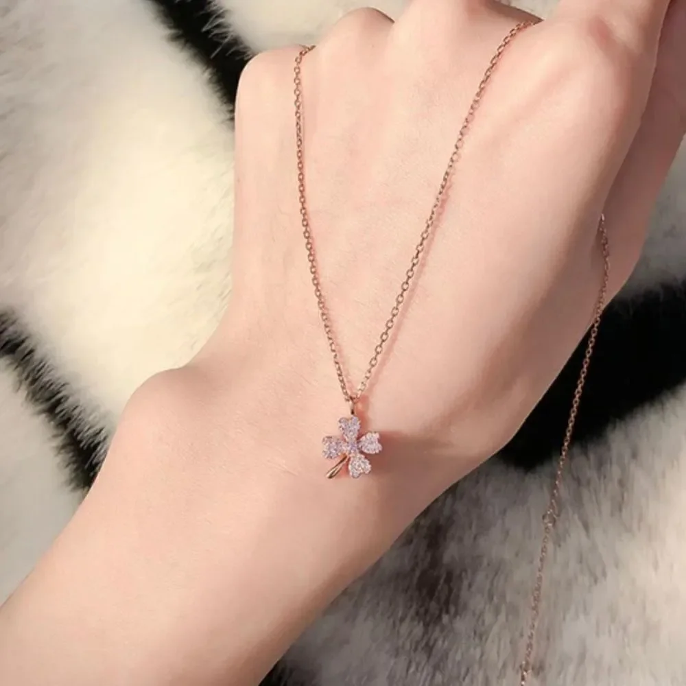 The Lucky Charm Pendant necklace in 18k rose gold over silver